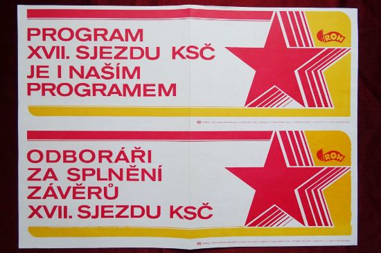 Originální dobový plakát XVII. sjezd KSČ