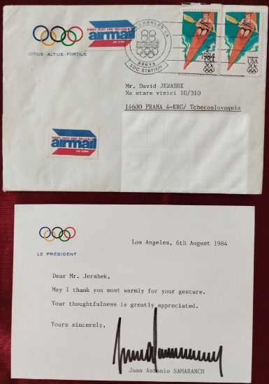 Oficiální dopis s podpisem Juana Antonia Samaranche