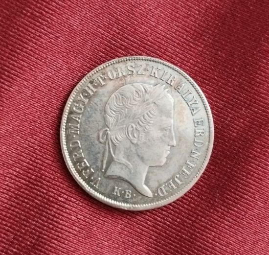 Stříbrná mince v hodnotě 20 krejcarů z roku 1848