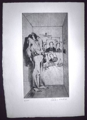 Grafický list od grafika, malíře a ilustrátora Jaroslava Škarohlída (1925)
