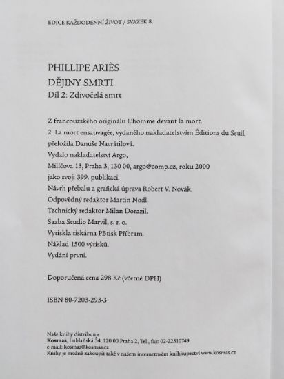 Dějiny smrti II., Philippe Ariès