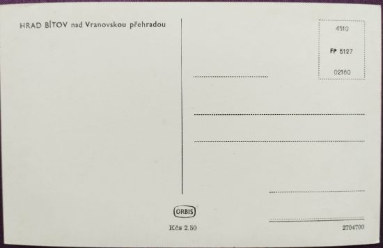 Stará pohlednice Hrad Bítov nad Vranovskou přehradou