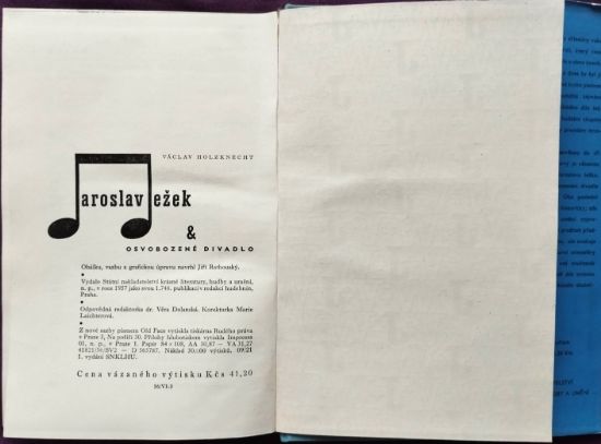 Kniha „Jaroslav Ježek a Osvobozené divadlo“, Václav Holzknecht
