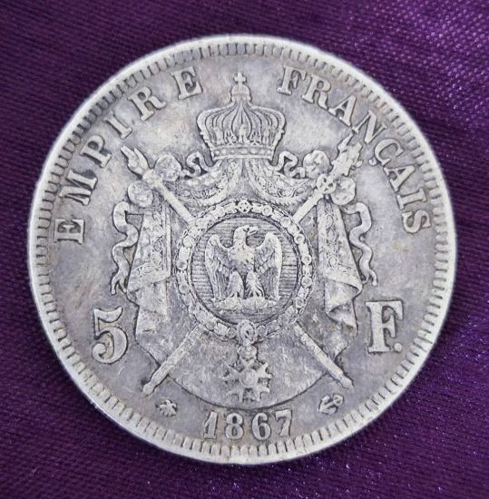 Mince 5 Frank 1867 A - Napoleon III